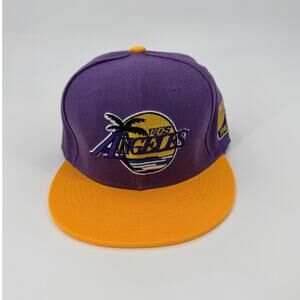 Los Angeles Lakers Snapback Hat Purple Gold NBA Adjustable Cap 1946 Patch